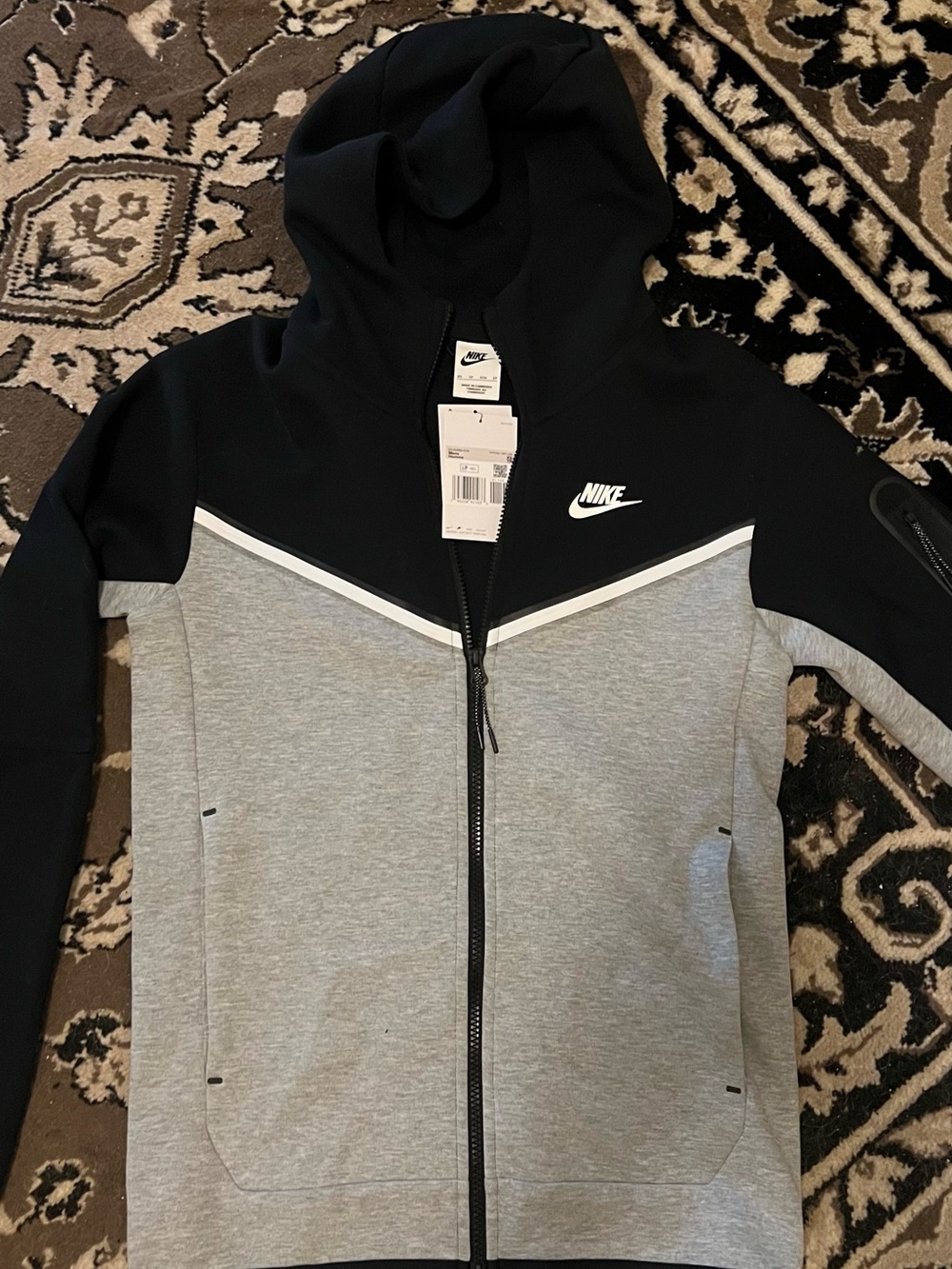 Nike Women’s Black & Gray Colorblock Hooded Bomber Jacket